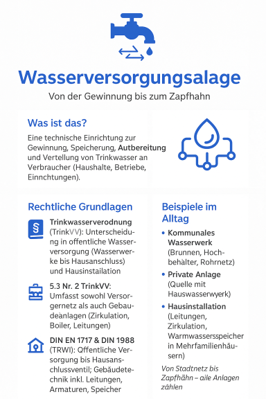 Wasserversorgungsanlage: Informationen zur Versorgung, Speicherung und Anforderungen.